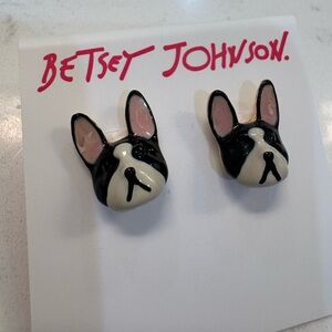 Betsey Johnson French Bulldog Stud Earrings